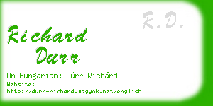 richard durr business card